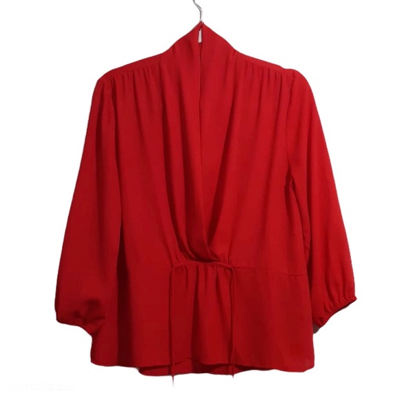 Design Lab Lord & Taylor Small Red Blouse Top - Picture 8 of 8